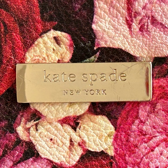 Kate Spade New York Grant Street Grainy Vinyl Juno Tote Bag Roses Floral Large - Picture 10 of 15